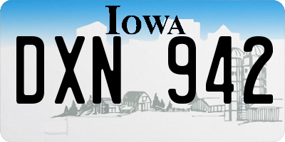 IA license plate DXN942