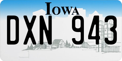 IA license plate DXN943