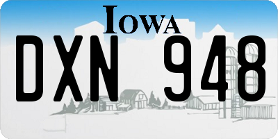 IA license plate DXN948