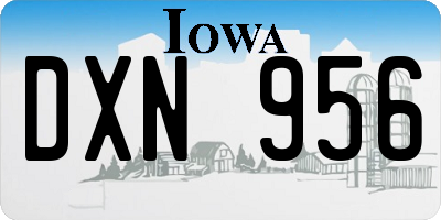 IA license plate DXN956