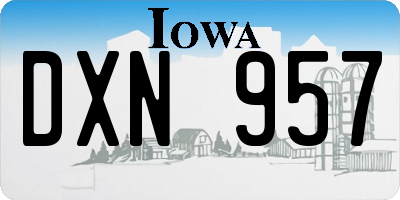 IA license plate DXN957