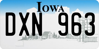 IA license plate DXN963