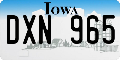 IA license plate DXN965