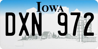 IA license plate DXN972