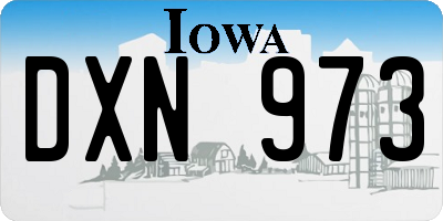 IA license plate DXN973