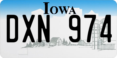 IA license plate DXN974