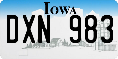 IA license plate DXN983