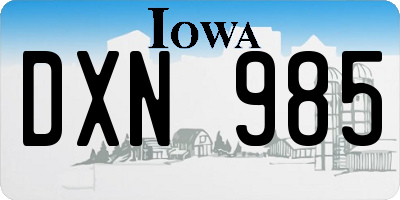 IA license plate DXN985
