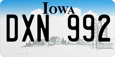 IA license plate DXN992