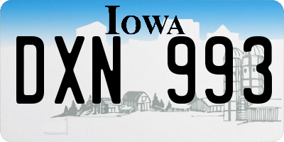 IA license plate DXN993
