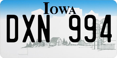IA license plate DXN994