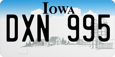 IA license plate DXN995