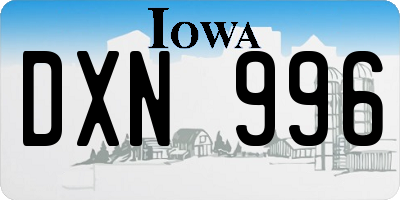 IA license plate DXN996