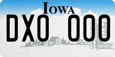 IA license plate DXO000
