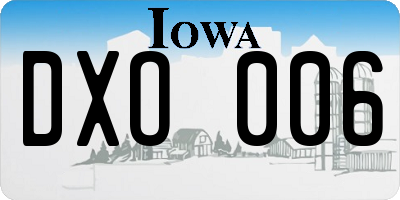 IA license plate DXO006
