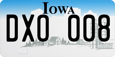 IA license plate DXO008