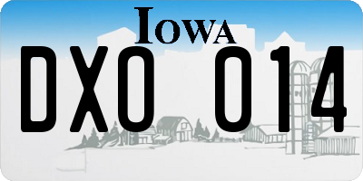 IA license plate DXO014
