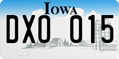 IA license plate DXO015