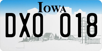 IA license plate DXO018