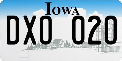IA license plate DXO020