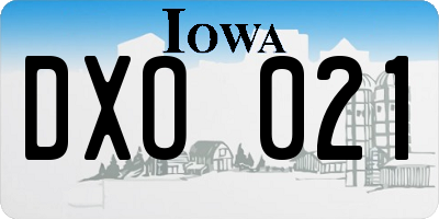IA license plate DXO021