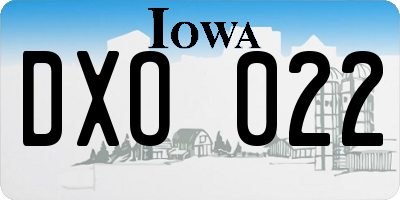 IA license plate DXO022