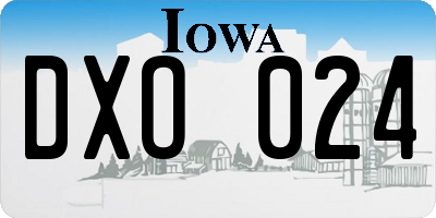 IA license plate DXO024