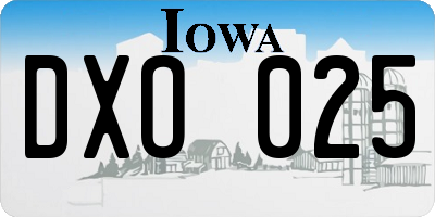 IA license plate DXO025
