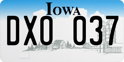 IA license plate DXO037