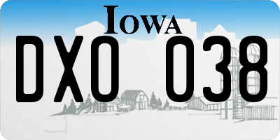 IA license plate DXO038