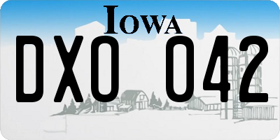 IA license plate DXO042