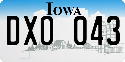 IA license plate DXO043