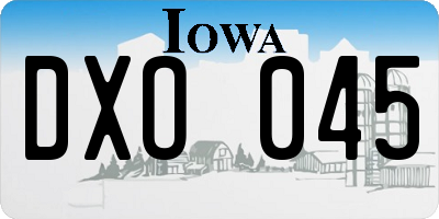 IA license plate DXO045