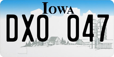 IA license plate DXO047