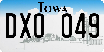 IA license plate DXO049