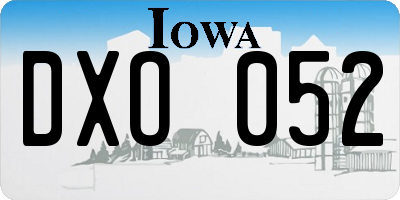 IA license plate DXO052