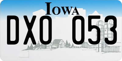 IA license plate DXO053