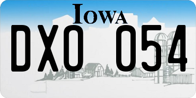 IA license plate DXO054