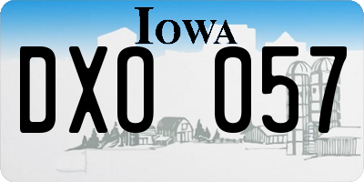 IA license plate DXO057