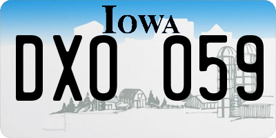 IA license plate DXO059