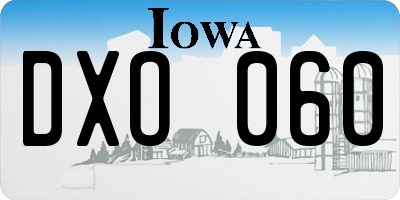 IA license plate DXO060