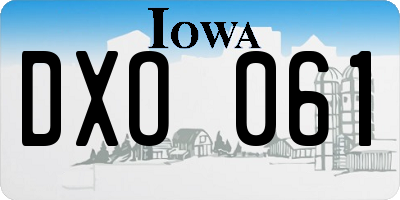 IA license plate DXO061