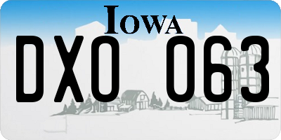 IA license plate DXO063