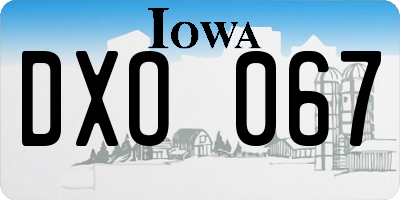IA license plate DXO067