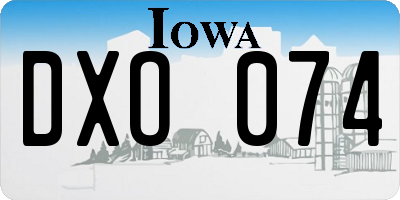 IA license plate DXO074