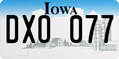 IA license plate DXO077