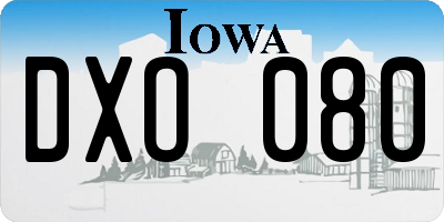 IA license plate DXO080
