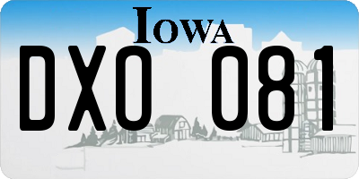 IA license plate DXO081