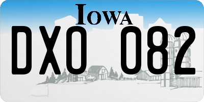 IA license plate DXO082