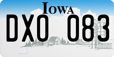 IA license plate DXO083